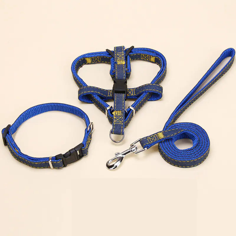 Denim Leash & Harness Set