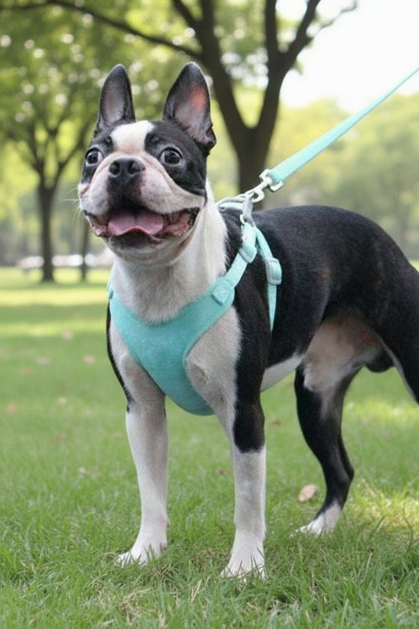 Luxury Suede Dog Harness with Leash