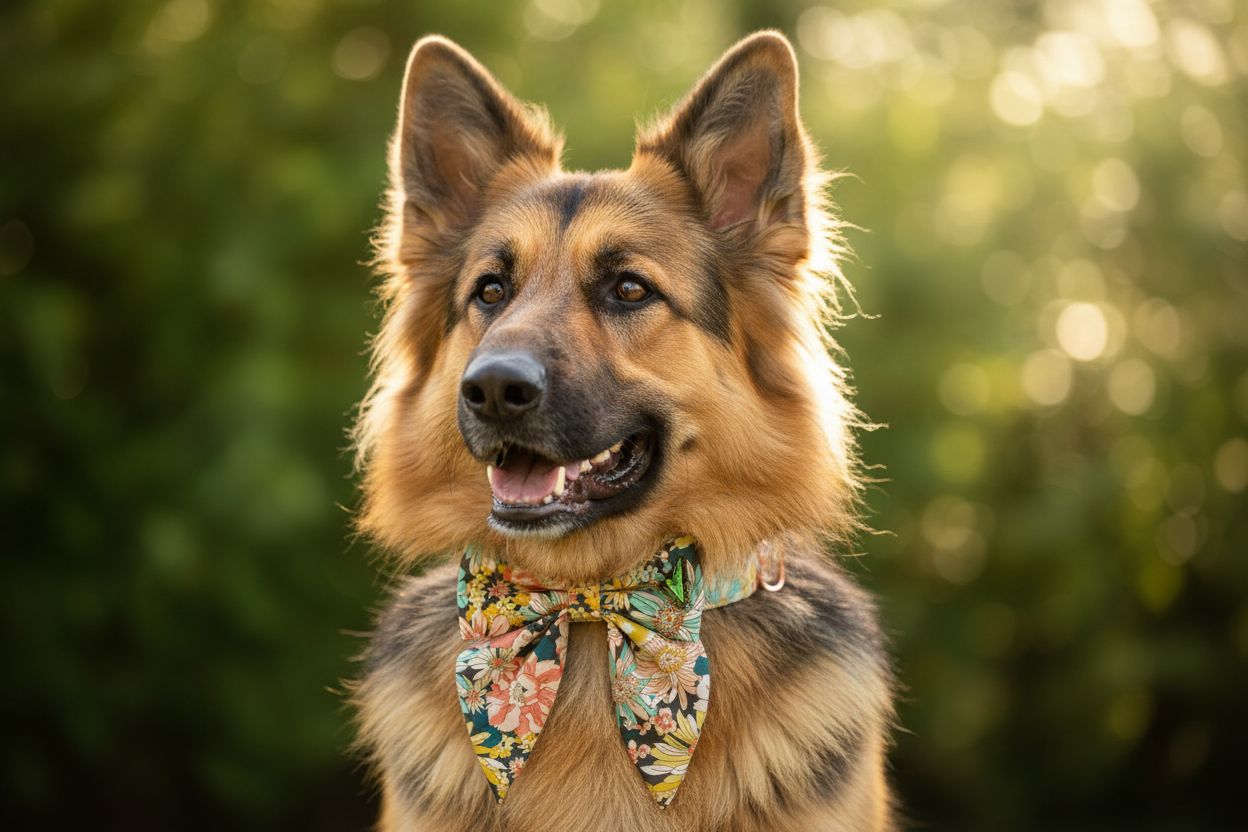 Floral Bow-tie Dog Collar