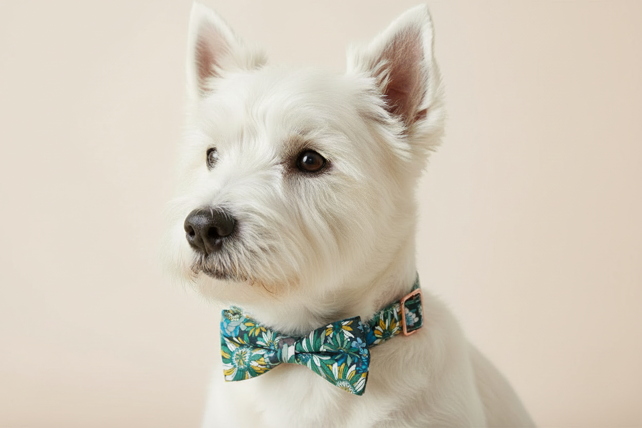 Floral Bow-tie Dog Collar