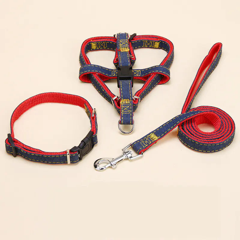 Denim Leash & Harness Set